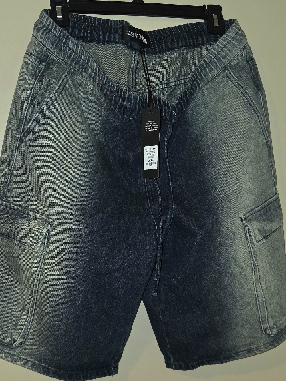 Elastic Waist Denim Jorts-Size 9